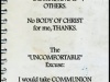Communion EXCUSES