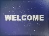 Blue Welcome Loop with Particles