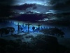 Blue Crucify on a hill