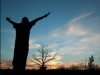Cross And Worshipful Hands
